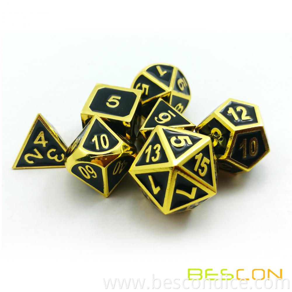 Solid Metal Enamel Polyhedral Dnd Dice Set 3